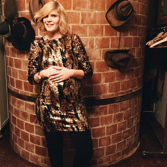 VINTAGE gold and black sequinned party dress - Picture 7 of 7